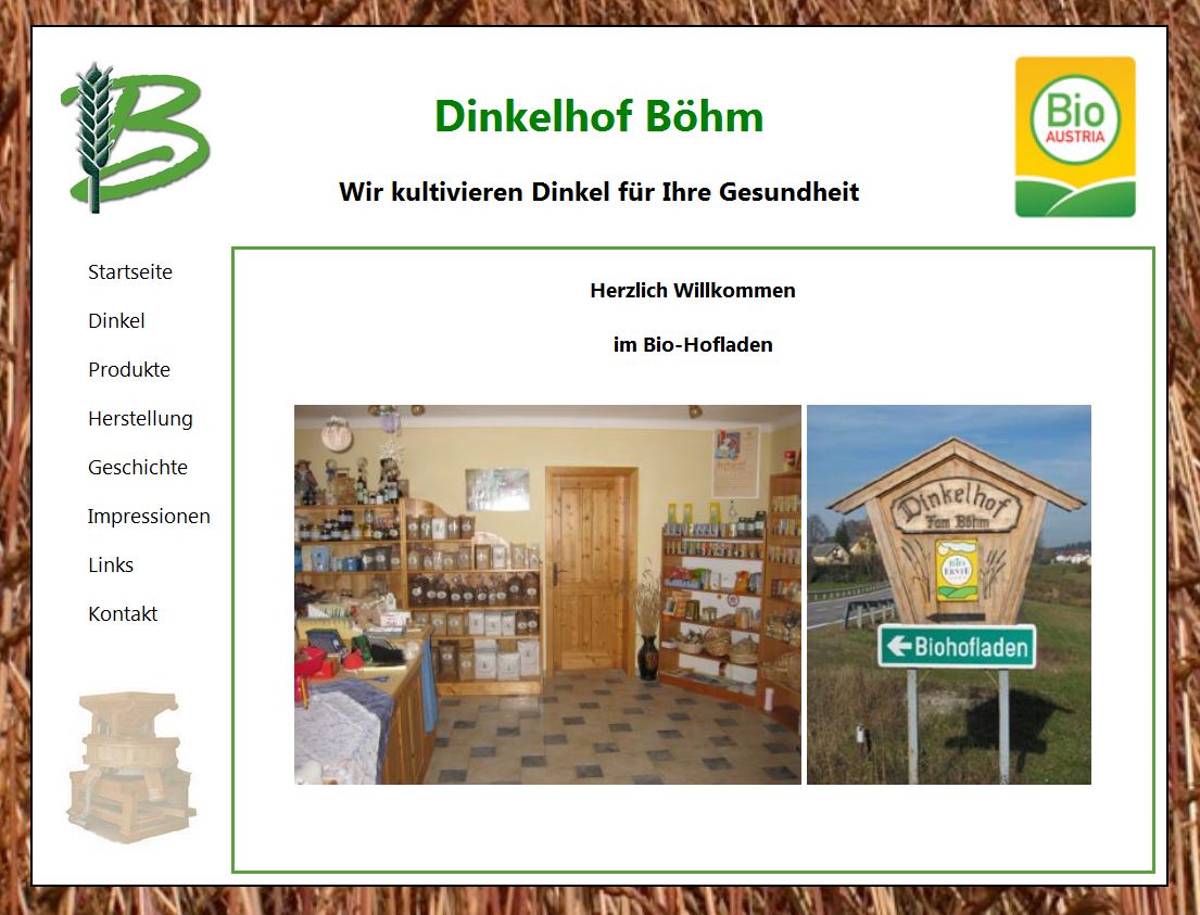 unsere derzeitige Webseite